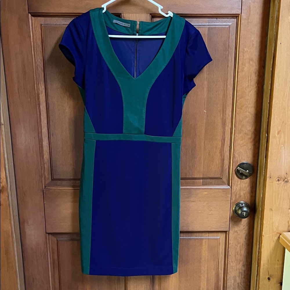 Madame Ms Blue and Green Midi Dress